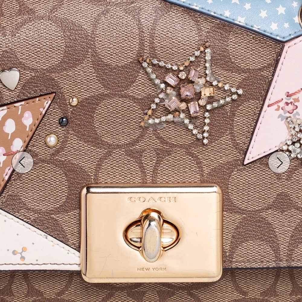 Coach Cassidy Crossbody in Signature Canvas with Star Patchwork NWT - Picture 10 of 16